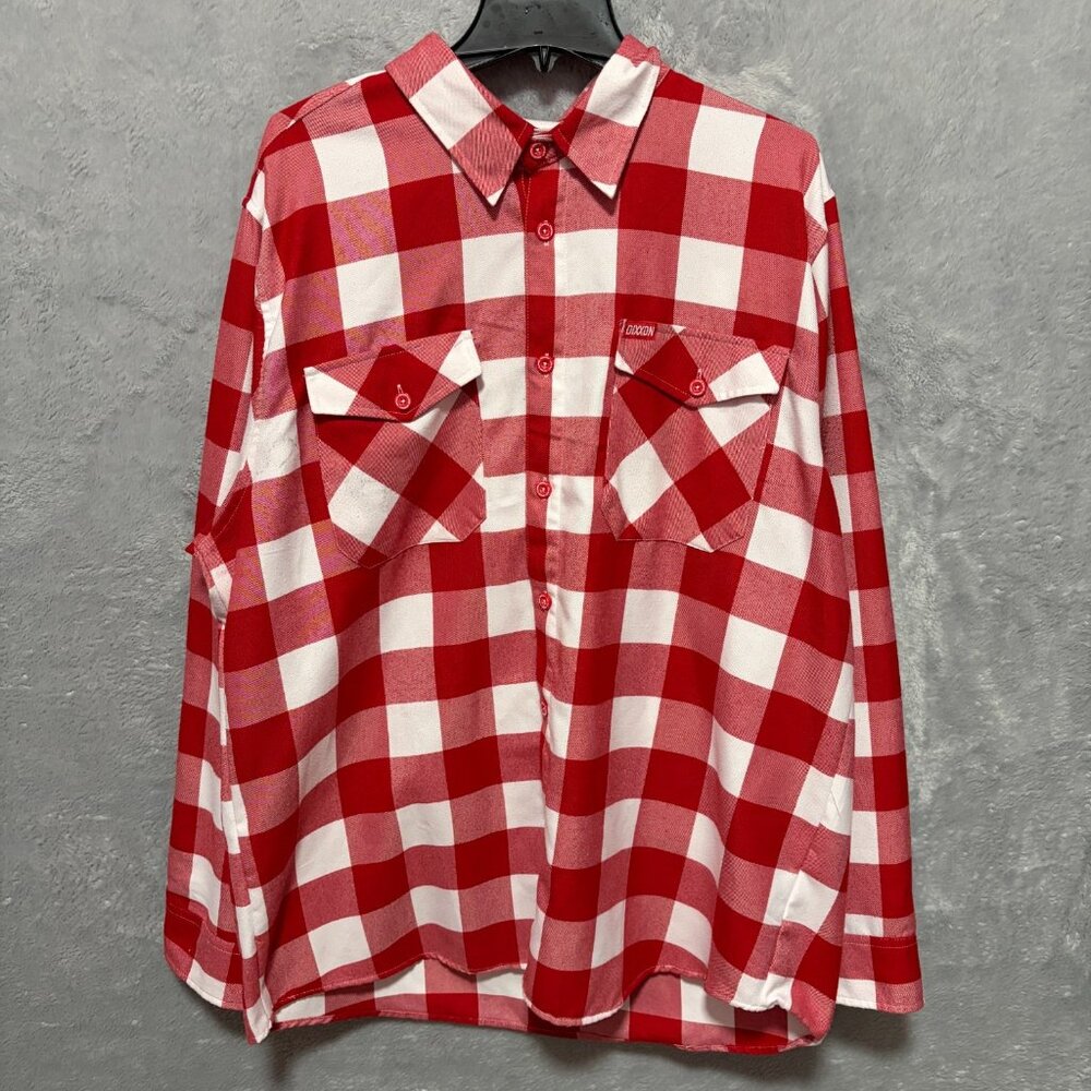 Dixxon Flannel Shirt The Otto Mens 2XL Red Plaid Long Sleeve Button Down